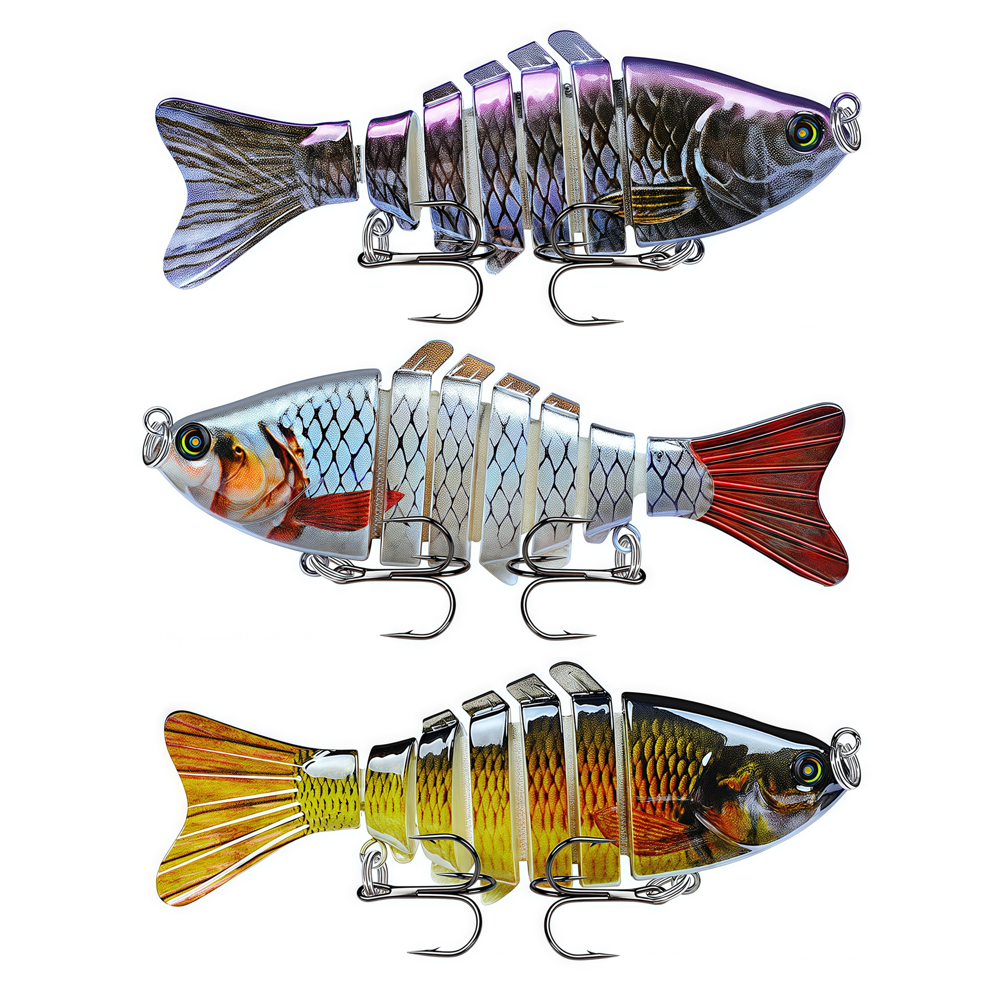 Multi-section fish simulation hard bait
