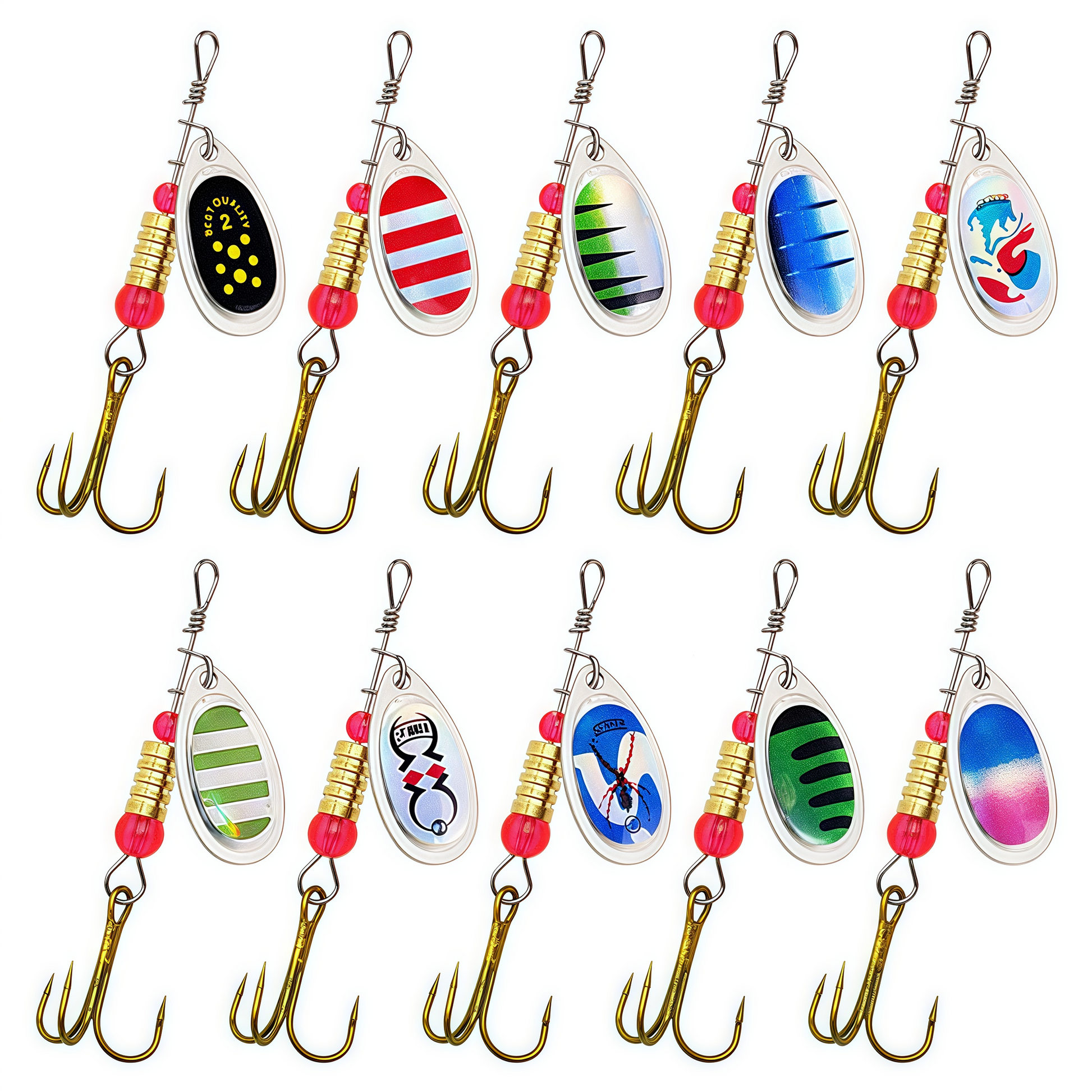 Rotating metal sequin lure three hooks