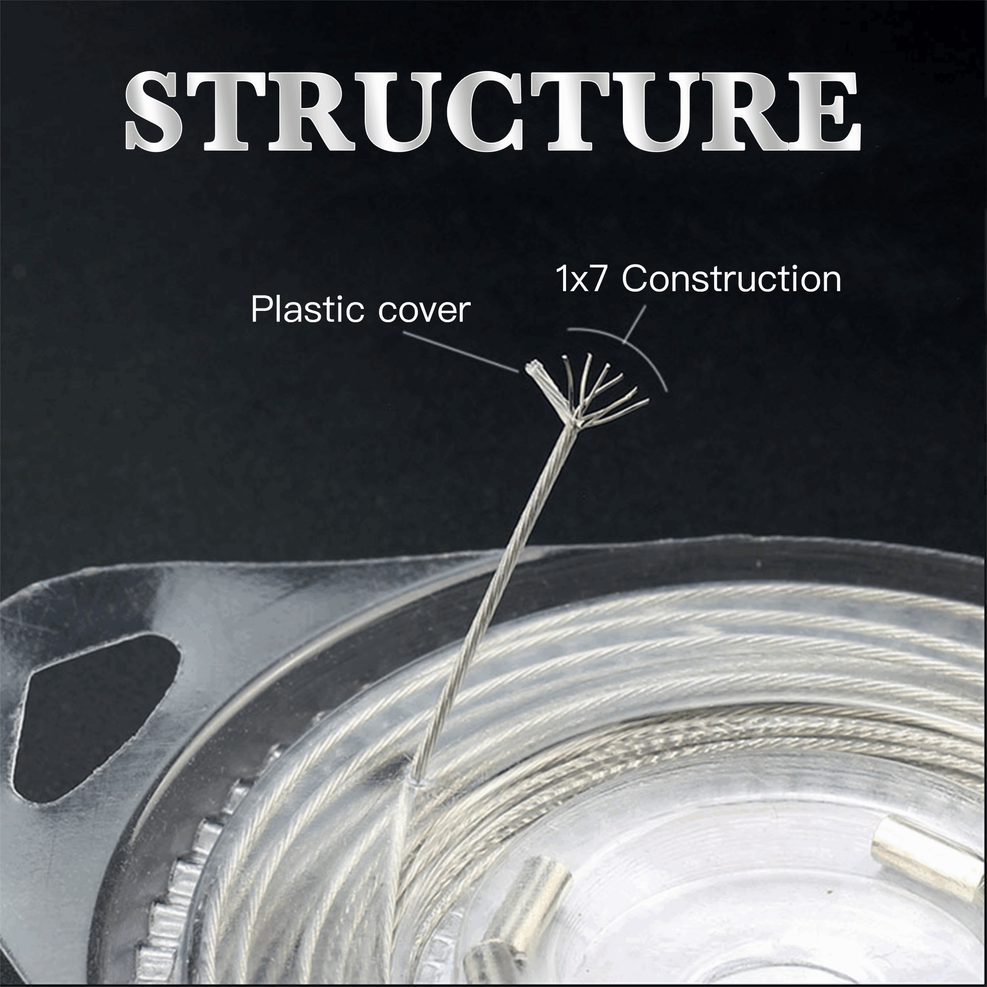 6 rolls - Nylon coated - Stainless steel fishing line