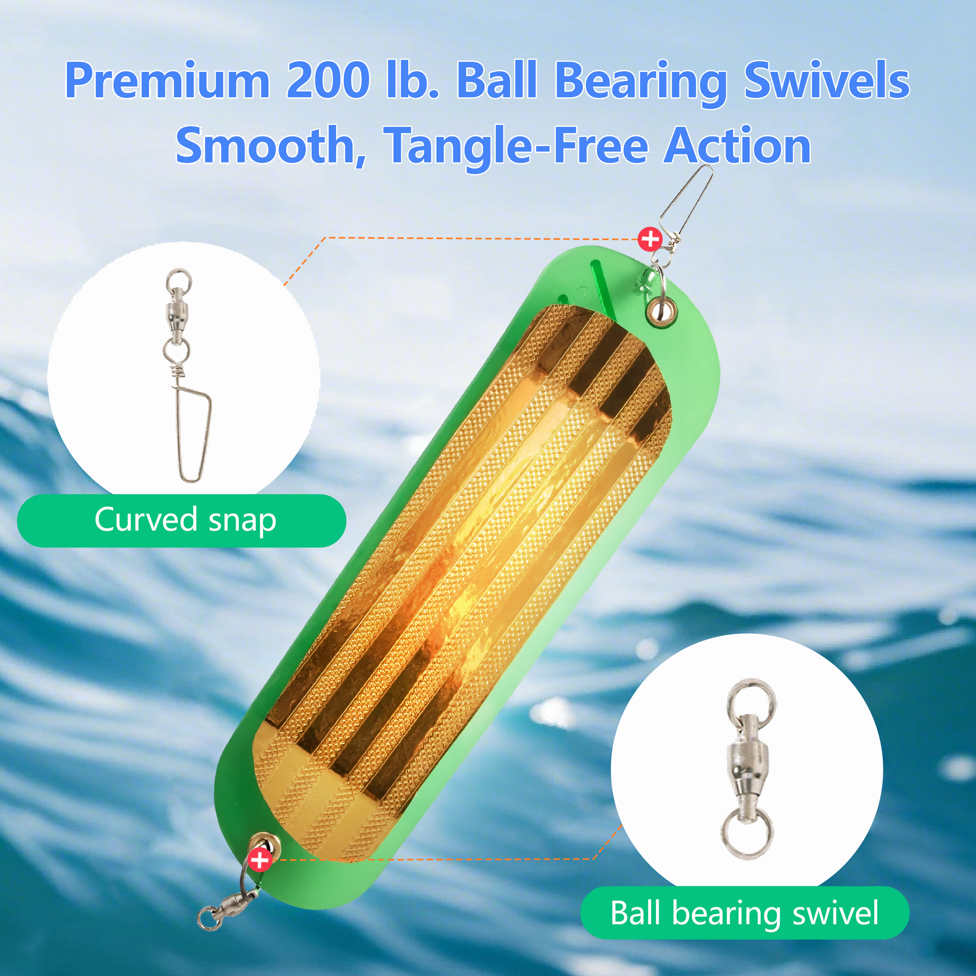 4-Piece Set - 11 Inch Twin Fin Laser Flash Board for Fishing Salmon