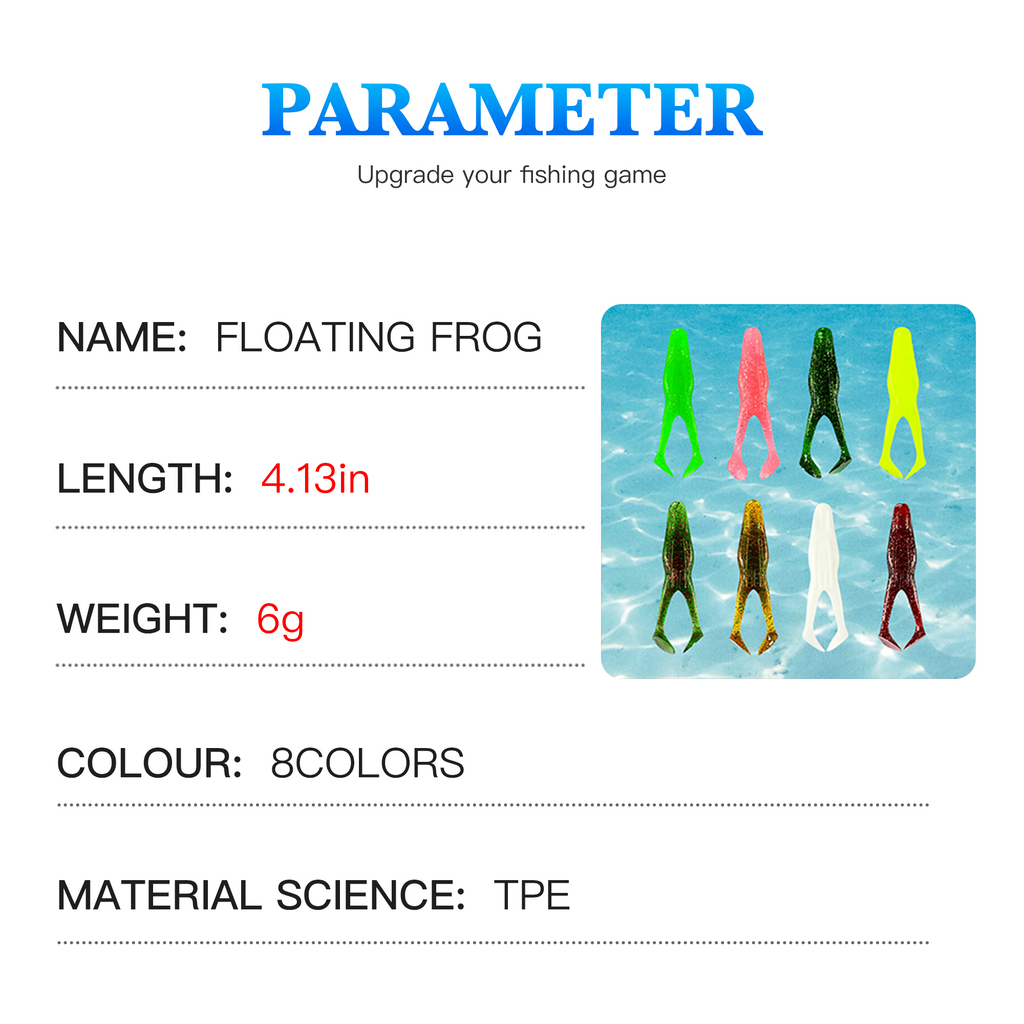 8-Pack - Horned Toad Style Surface Bass Fishing Lures