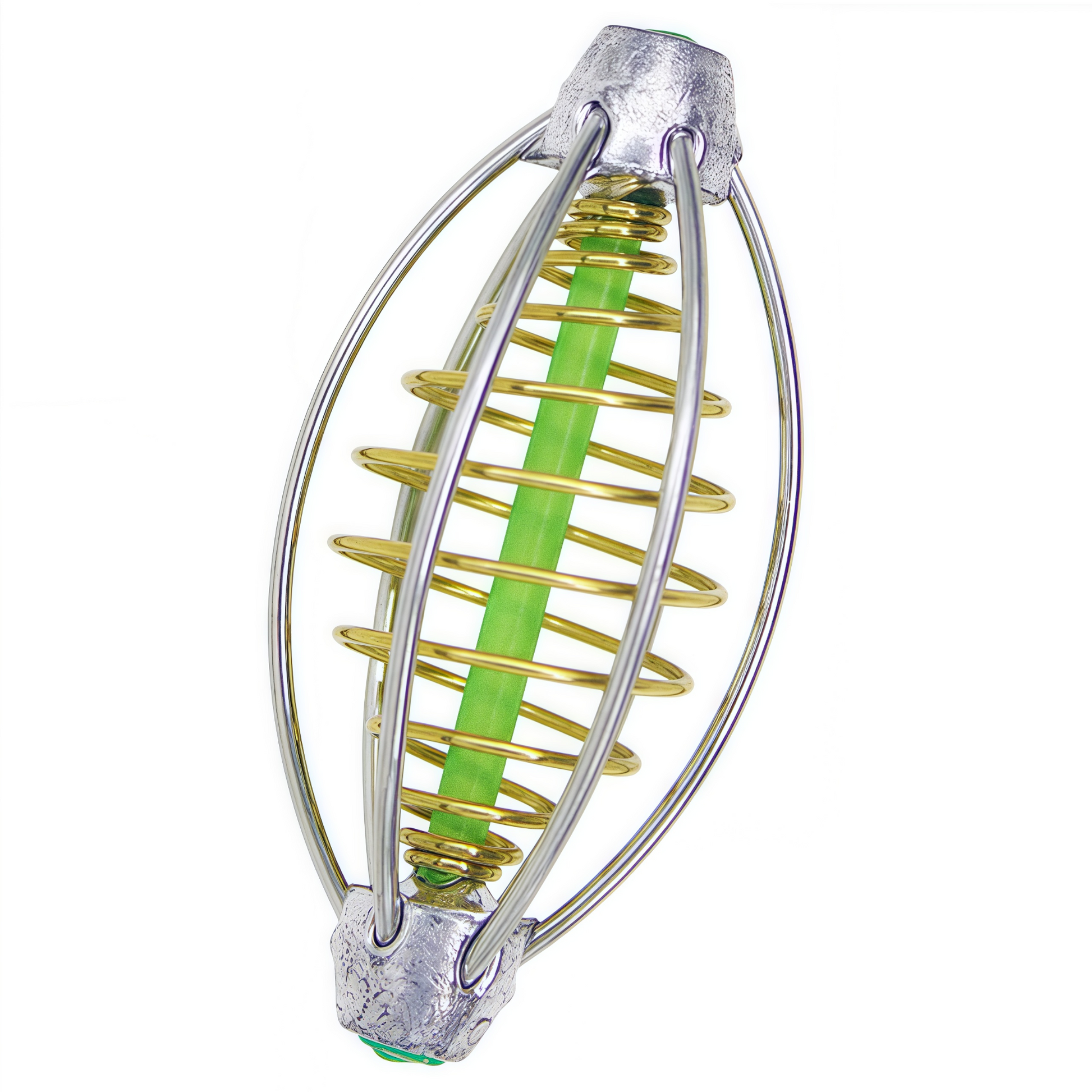 Lead cage with spring explosive hook bait holder