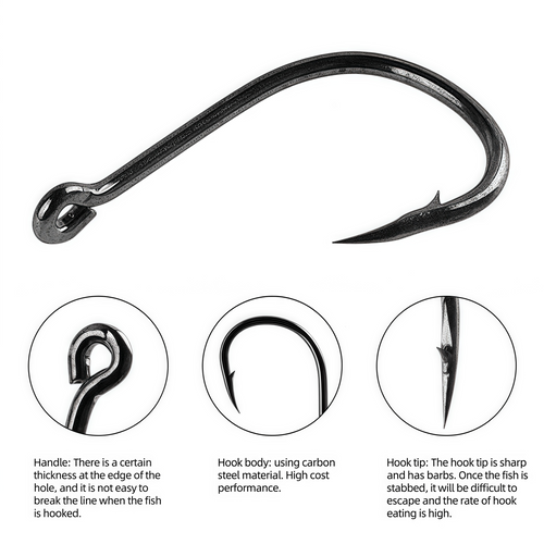 100pcs high carbon steel fish hooks