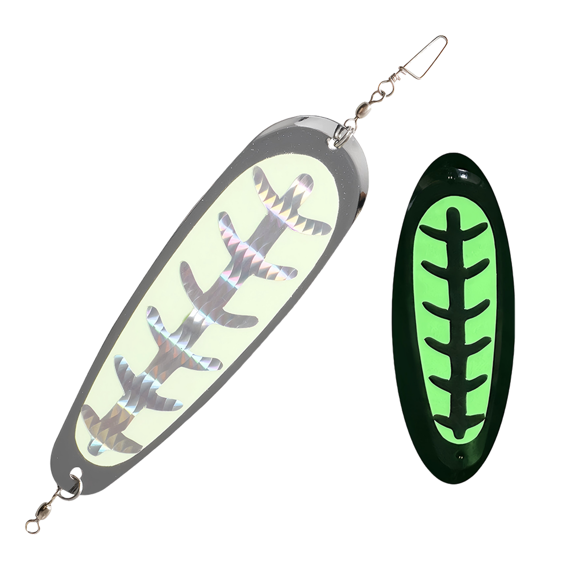 5.5" - Chrome Flash Fishing Lure with Laser Reflective Decals for Salmon, Trout, Bass