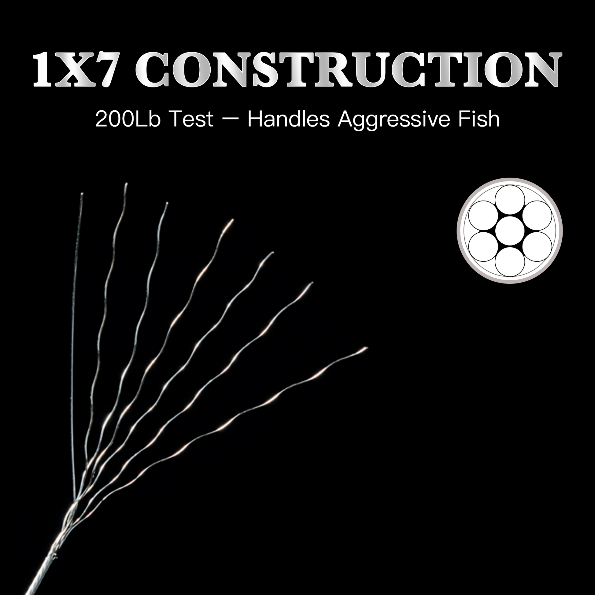 6 rolls - Nylon coated - Stainless steel fishing line